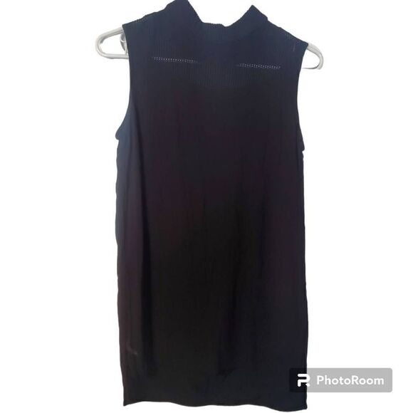 Zara Black Sheer Tunic Tank Top XS - Picture 1 of 13